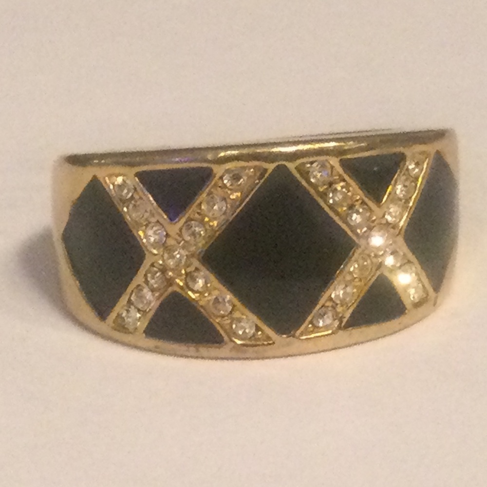 Vintage Avon Double X Ring, size 8